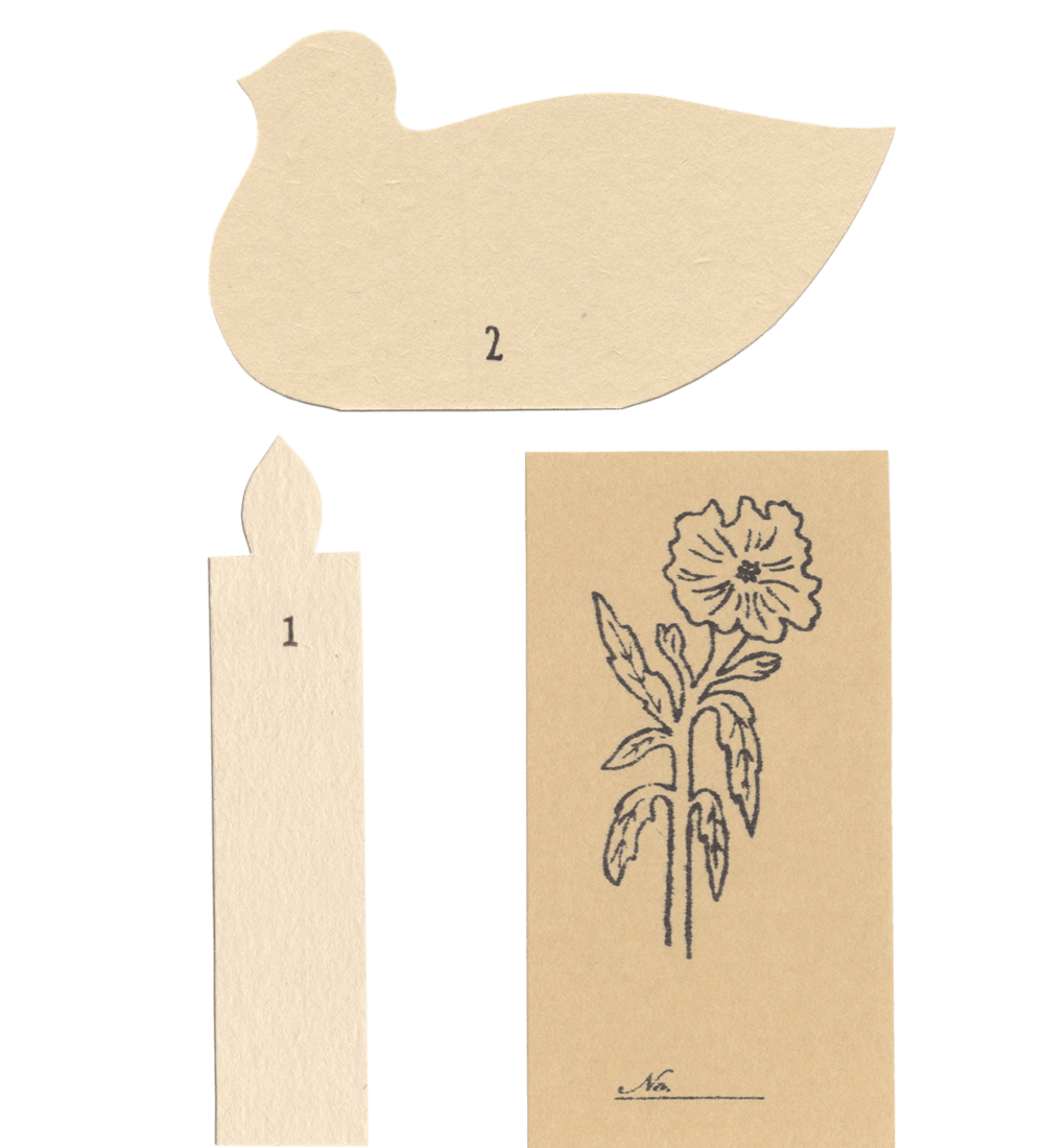 [54개의 책갈피] 작은 모양들 (bird candle flower) · 엘
